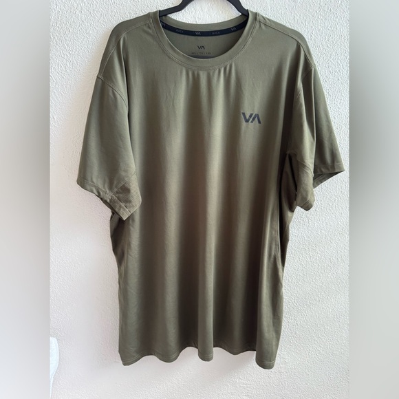 RVCA Men's Sport Vent Short Sleeve Crew Neck T-Shirt XXL Olive Green - Picture 1 of 3